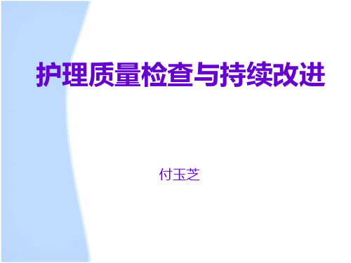 护理质量检查与持续改进1精品PPT课件