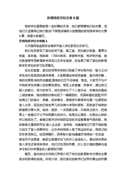 参观残疾学校文章6篇