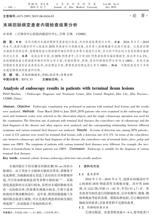 末端回肠病变患者内镜检查结果分析