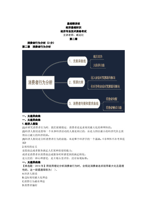 中级经济师基础精讲班：经济基础知识02-第二章-消费者行为分析