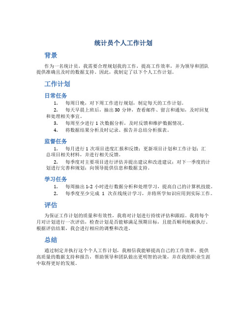 统计员个人工作计划