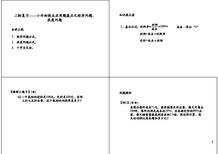 小升初热点应用题盘点之经济问题、浓度问题