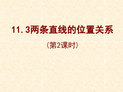 11.3两条直线的位置关系(2)