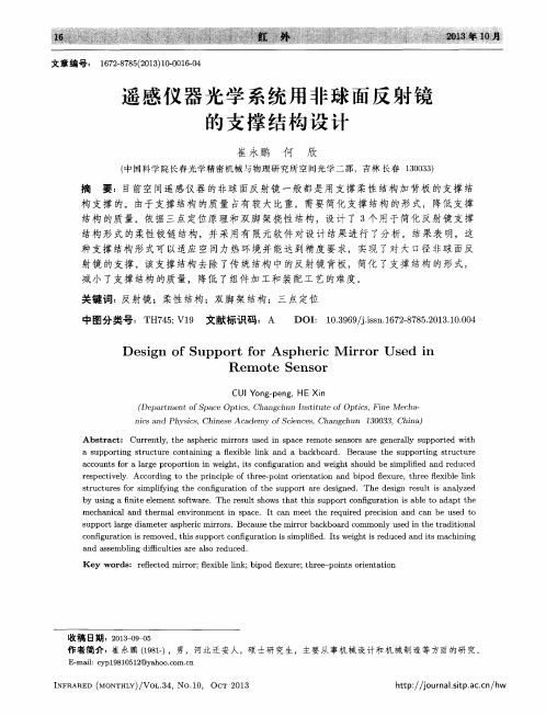 遥感仪器光学系统用非球面反射镜的支撑结构设计