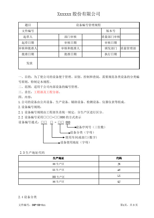 设备编号管理规程