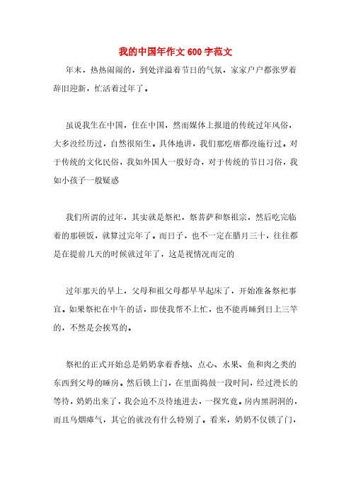 我的中国年作文600字范文