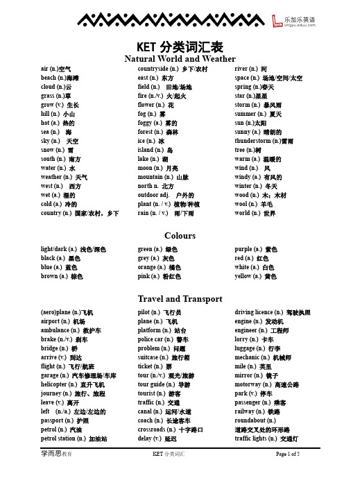 KET分类词汇表-PDF