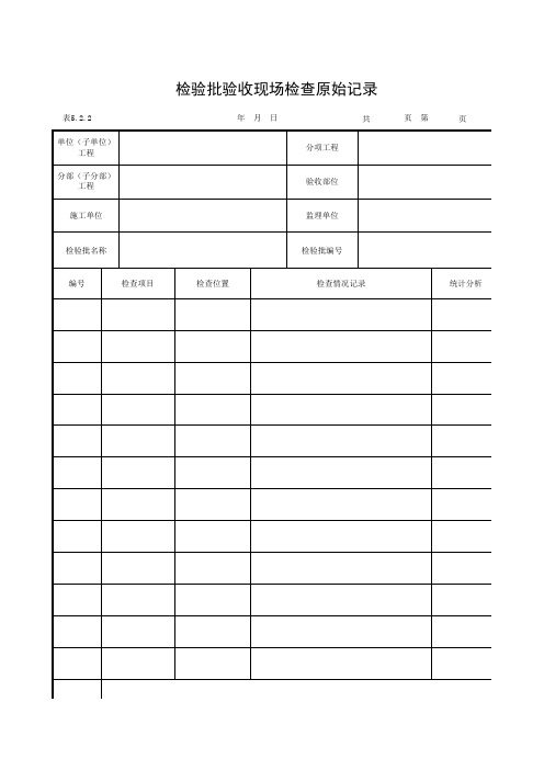 检验批验收现场检查原始记录