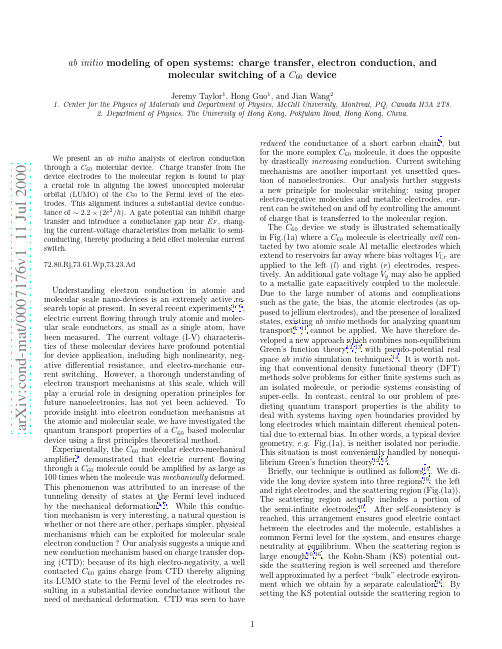 ab initio modeling of open systems charge transfer, electron conduction, and molecular swit