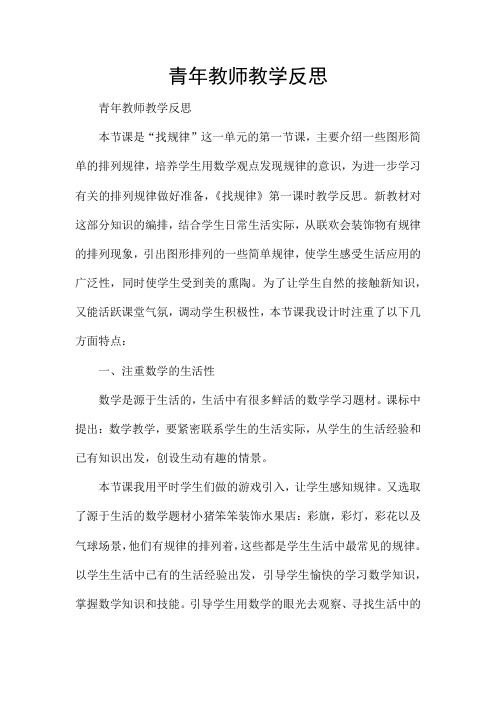 青年教师教学反思