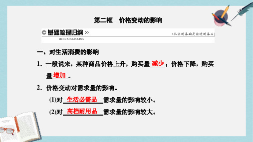 高中政治第一单元生活与消费第二课多变的价格第二框价格变动的影响课件新人教版必修1(1)