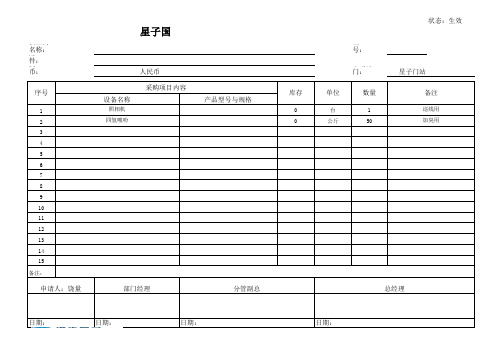 材料采购申请单模板(精)