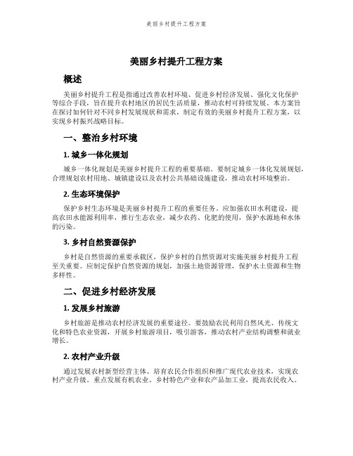 美丽乡村提升工程方案