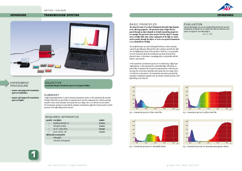 3B Scientific 透光光谱实验说明书