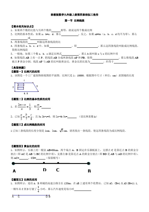 浙教版数学九年级上册第四章相似三角形第一节