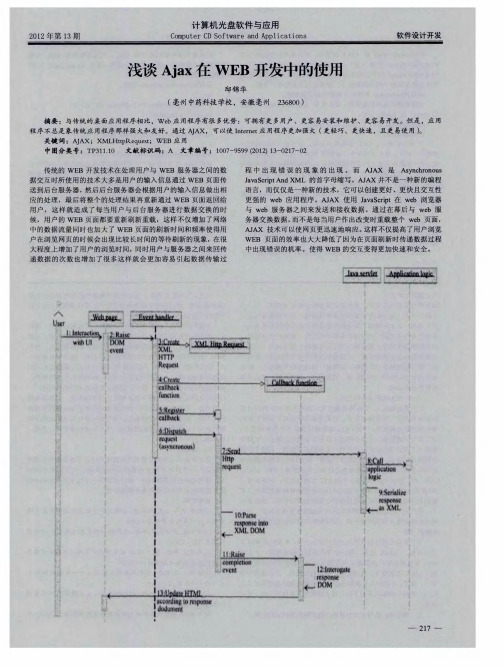 浅谈Ajax在WEB开发中的使用