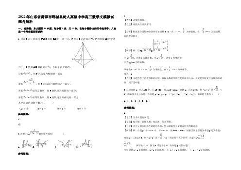 2022年山东省菏泽市郓城县树人高级中学高三数学文模拟试题含解析