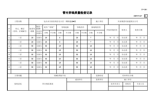 管内穿线质量检查记录