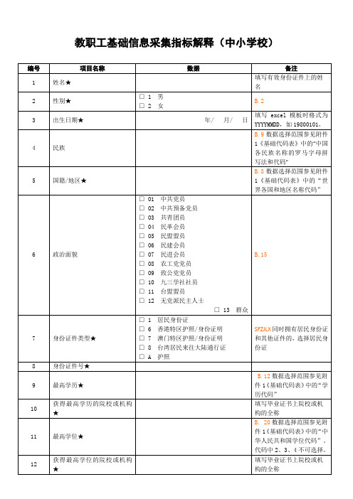 中小学信息采集指标解释 2