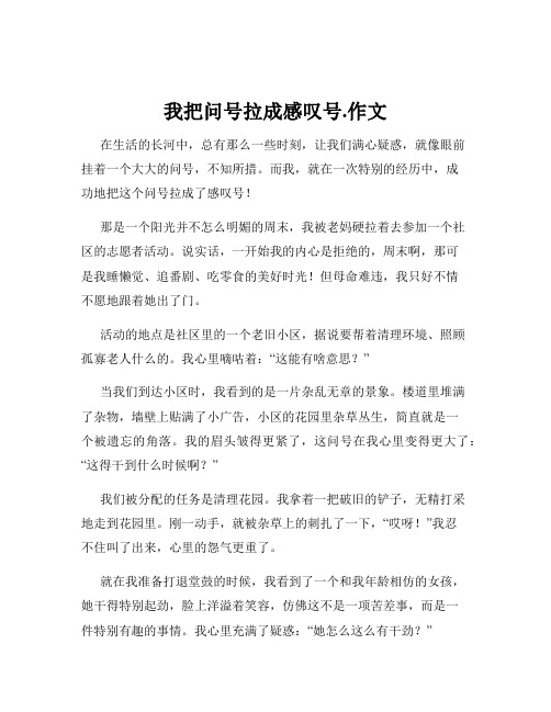 我把问号拉成感叹号.作文