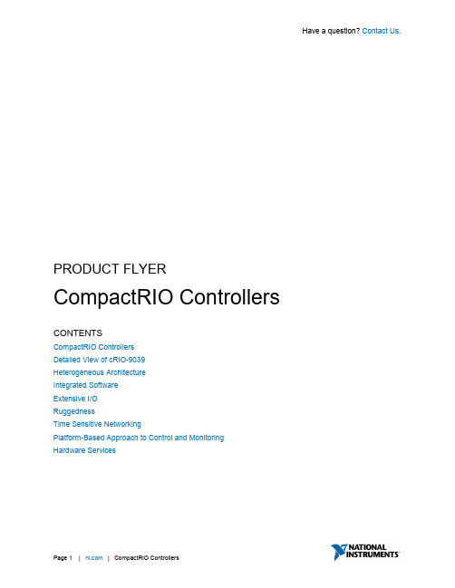 National Instruments CompactRIO控制器产品介绍书说明书