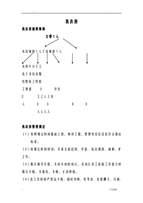 洗衣房各岗位职责