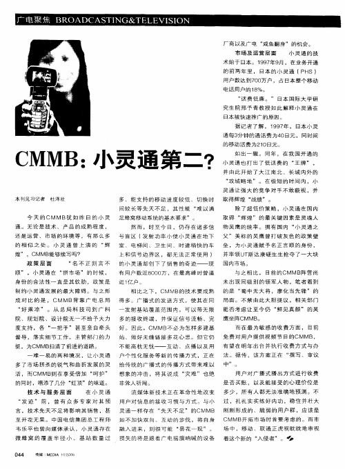 CMMB：小灵通第二？