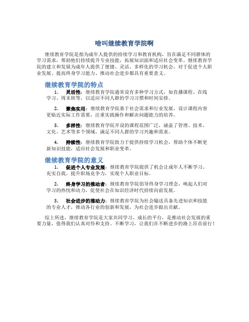 啥叫继续教育学院啊