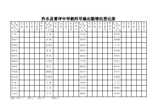 早操点名册