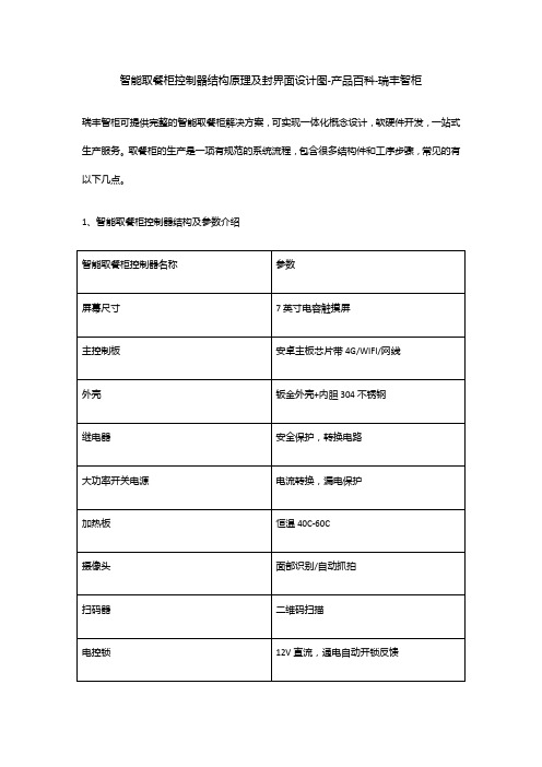 智能取餐柜控制器结构原理及封界面设计图-产品百科-瑞丰智柜