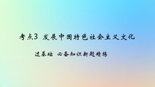 2025版高考政治一轮复习新题精练专题九文化传承与文化创新考点3发展中国特色社会主义文化