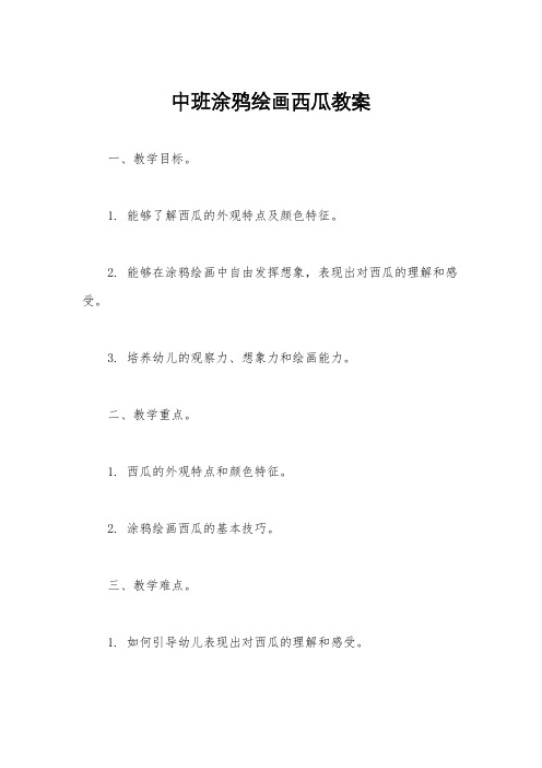 中班涂鸦绘画西瓜教案