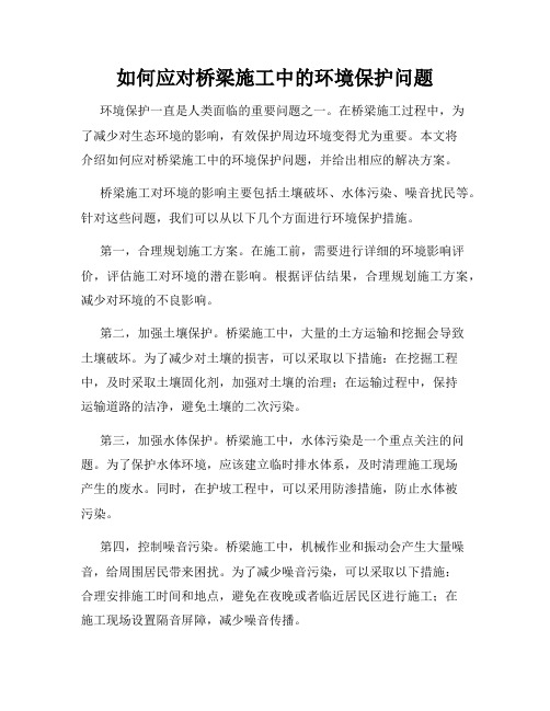 如何应对桥梁施工中的环境保护问题