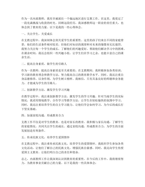 内派教师工作心得体会