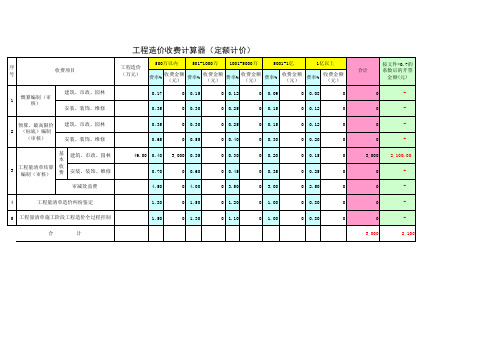 渝价〔2013〕428工程造价咨询服务收费项目及标准--电子表格计算器