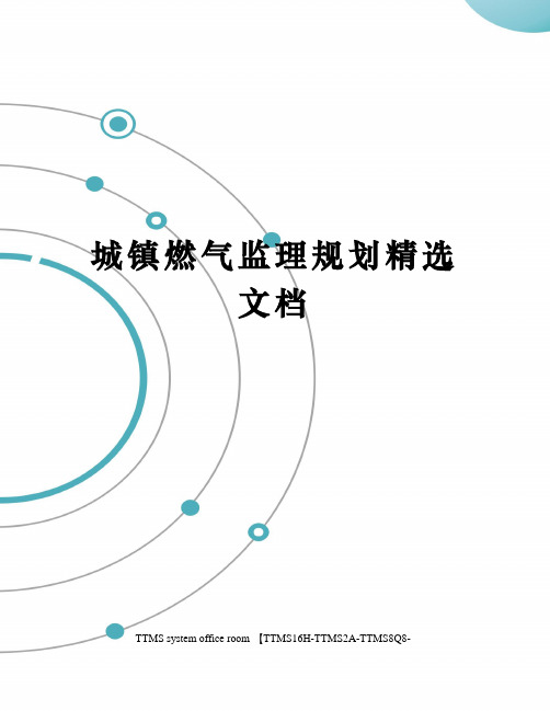 城镇燃气监理规划精选文档