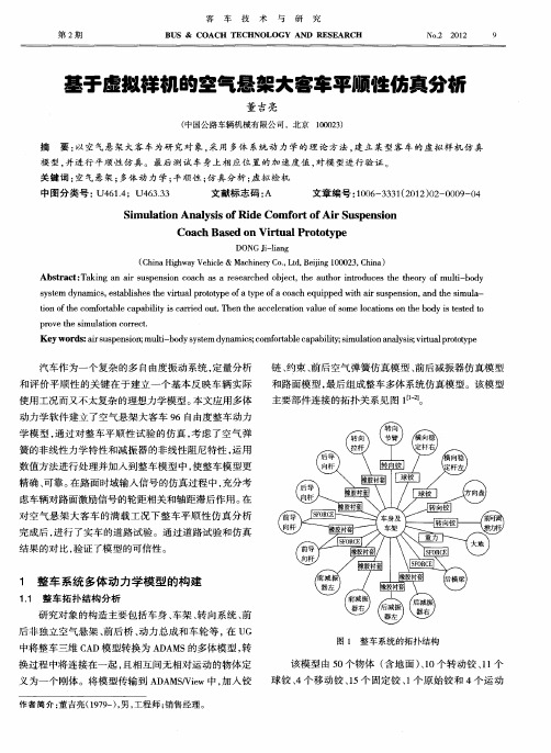 基于虚拟样机的空气悬架大客车平顺性仿真分析