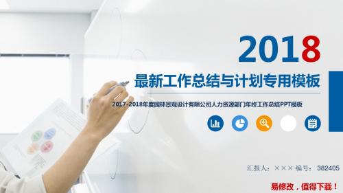 2017-2018年度园林景观设计有限公司人力资源部门年终工作总结PPT模板