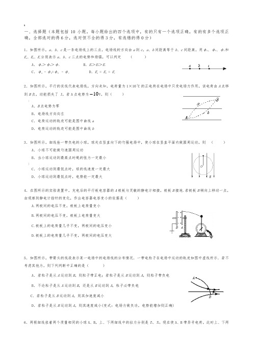 静电场--经典基础习题(有答案)