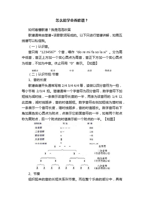 怎么能学会看歌谱？