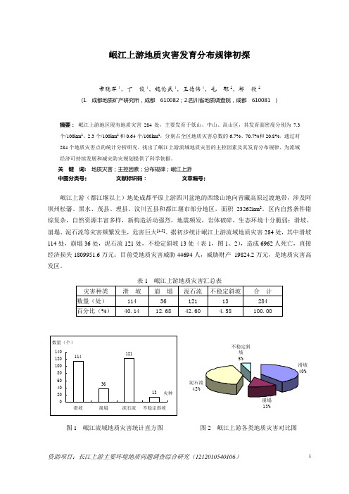 岷江上游地质灾害发育规律