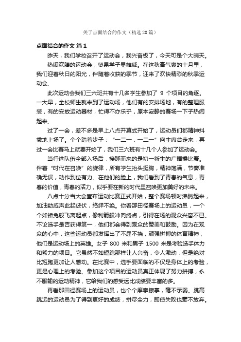 关于点面结合的作文（精选20篇）