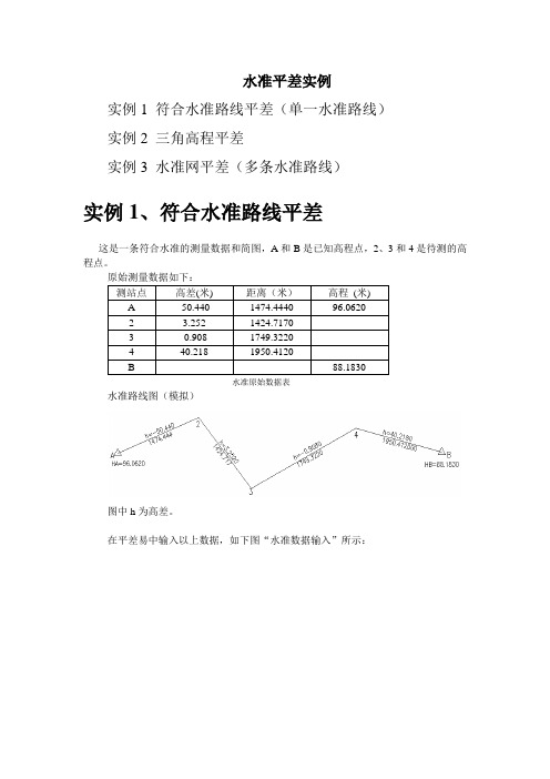 南方平差易水准网平差实例.