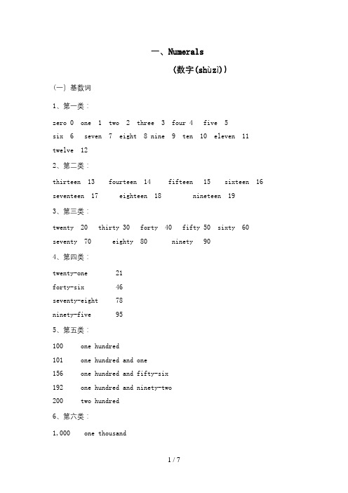 初级英语培训资料