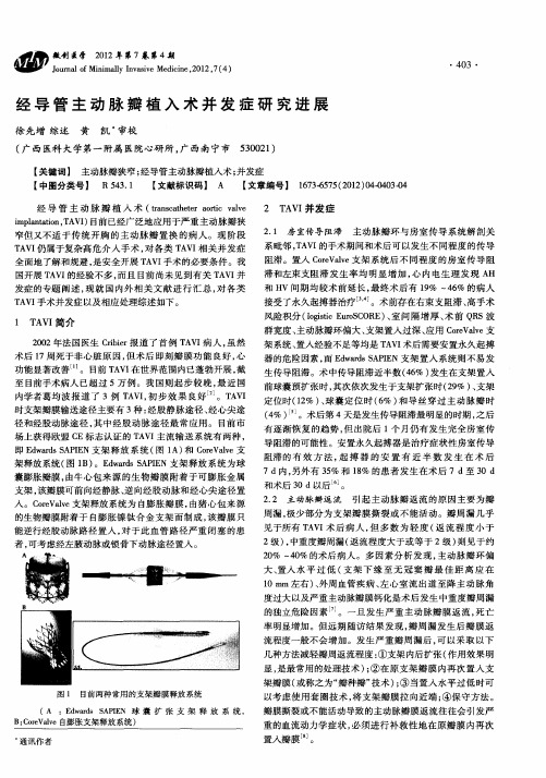 经导管主动脉瓣植入术并发症研究进展