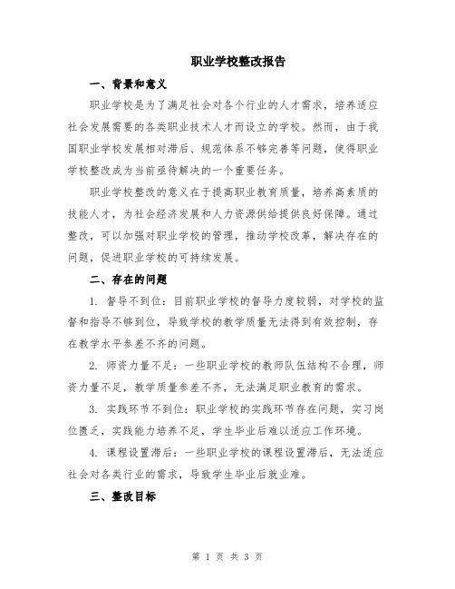 职业学校整改报告