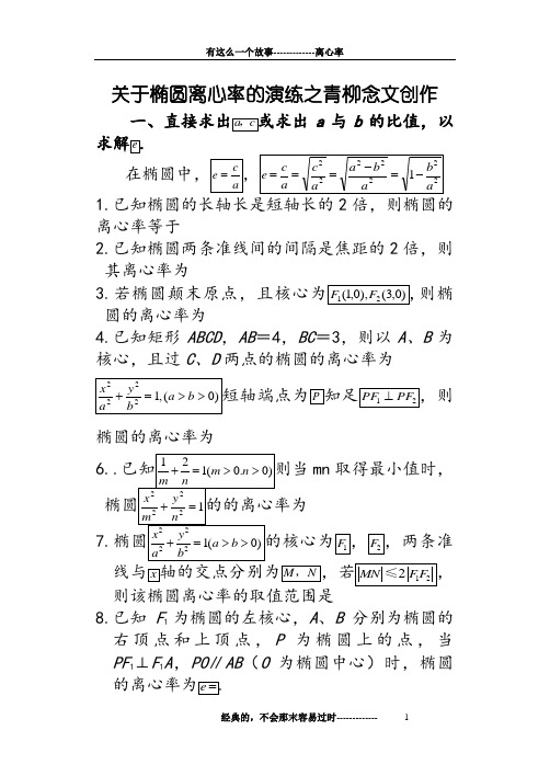 关于椭圆离心率专项练习(1)