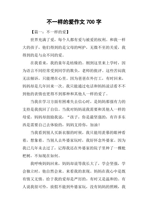 不一样的爱作文700字