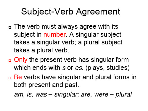 主谓一致 Subject-Verb Agreement (基础)