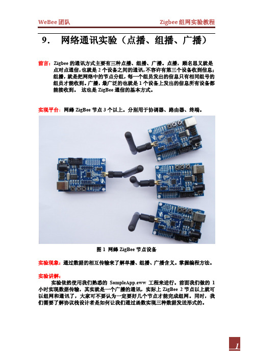 zigbee网络通讯实验(单播、组播、广播)